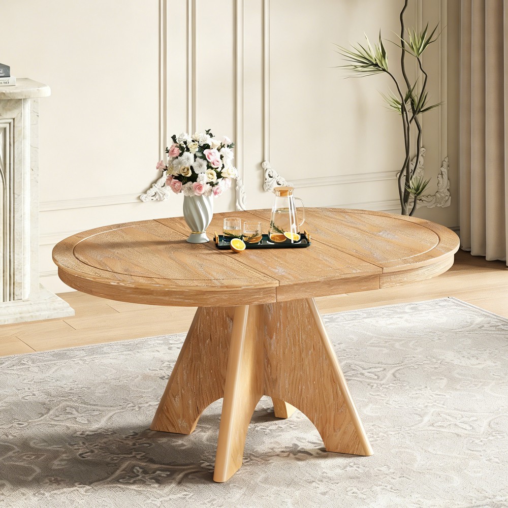 Extendable Dining Table Set 4 6 Seat 58 Inch Rustic Farmhouse Kitchen Table