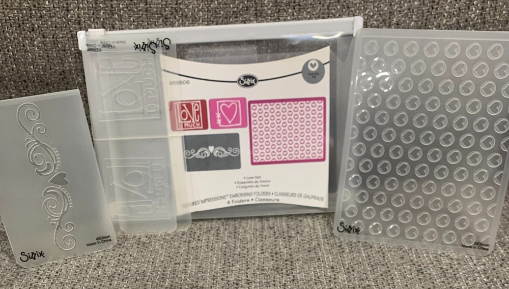 Sizzix Embossing Folders ** 4 total ** Love Set