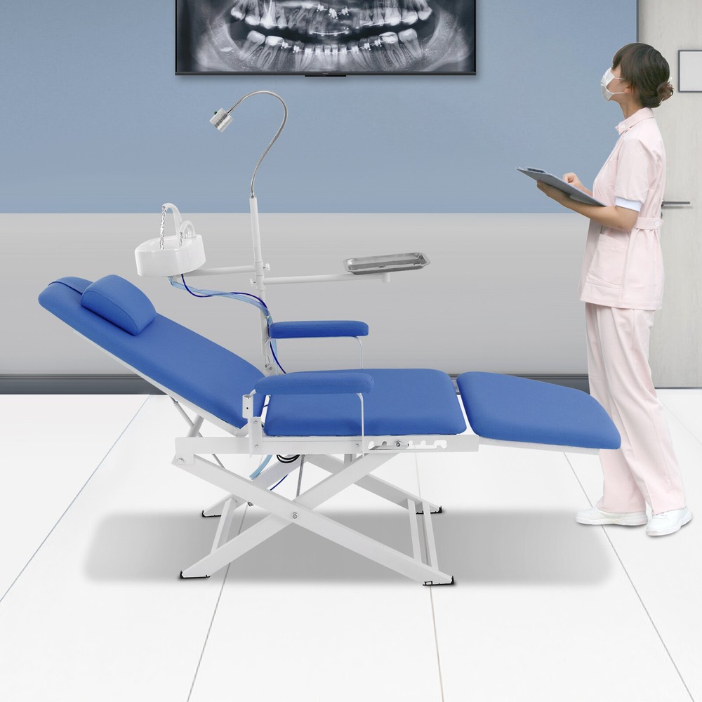 Mobile Portable Dental Folding Chair Unit With Exam Operating Lamp US