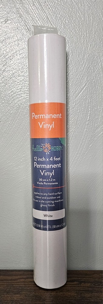 Hello Hobby White Permanent  Vinyl  12in×4ft  New Sealed