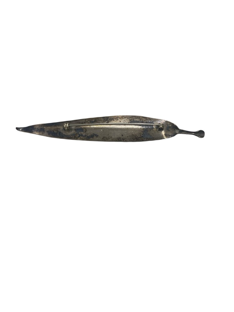 Preowned Sterling Sliver Leaf Brooch Pin