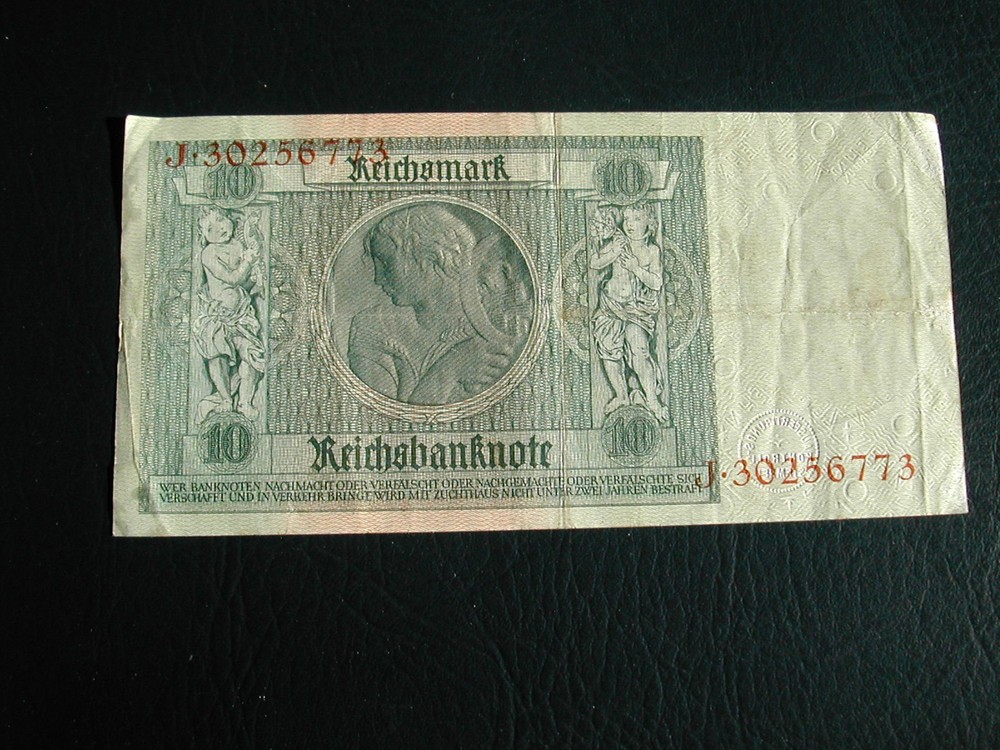 Germany 10 Marks Banknote 1924 / Good Grade