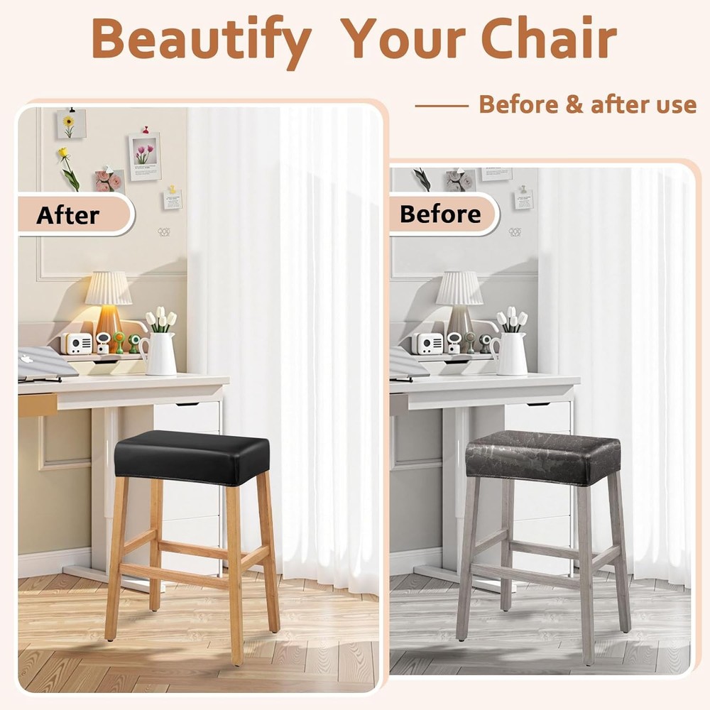 PU Leather Bar Stool Covers Rectangular 100% Waterproof Stool Covers
