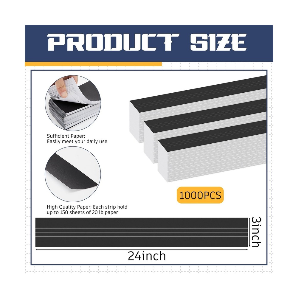 Estune 1000 Pcs Blueprint Binding Strips Blank Binding Strips for Blueprint C...
