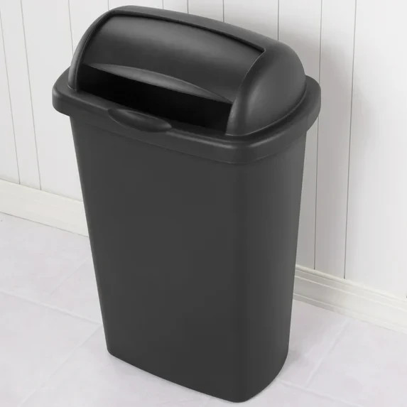 Sterilite Large Kitchen Trash Can, 13 Gallon Plastic Garbage Bin with Roll Top L