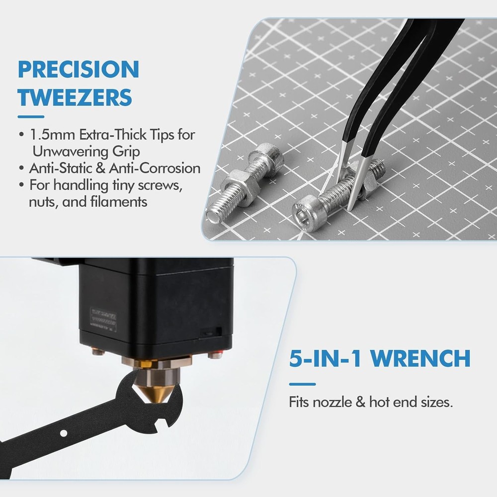 38PCS 3D Printer Tools, 3D Printer Tool Kit with Nozzle Cleaner, Scraper, Files,