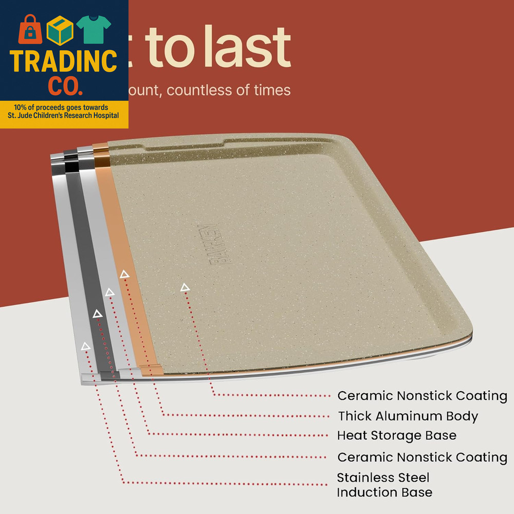 Bakken Swiss - Bakeware Set – 6 Piece – Stackable, Deluxe, Non-Stick Baking Pans