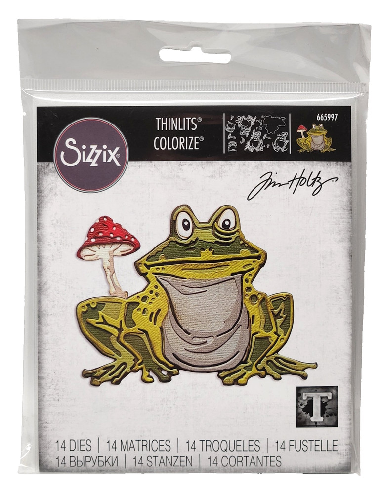 Tim Holtz "MYRON COLORIZE" Frog Sizzix Thinlits Colorize Dies 665997 MSRP $35
