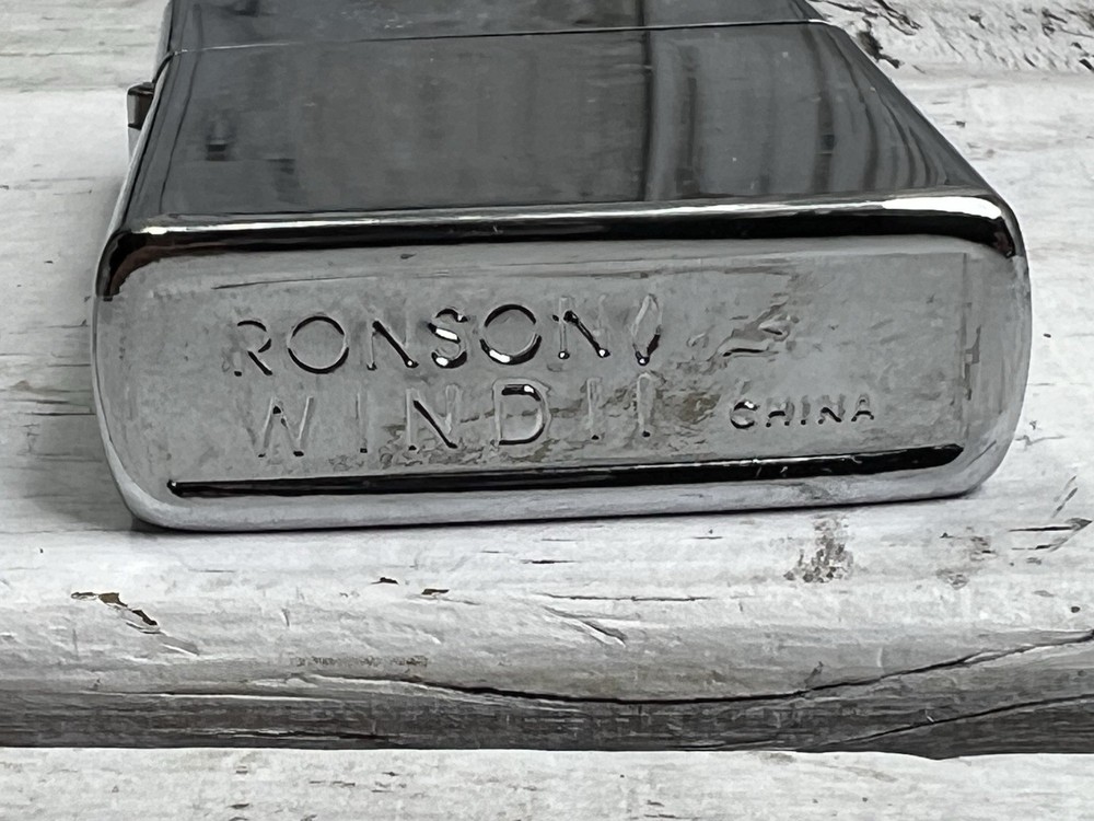 Ronson Wind II Shiny Chrome Windproof Lighter Sparks AS-IS Used Untested Scratch