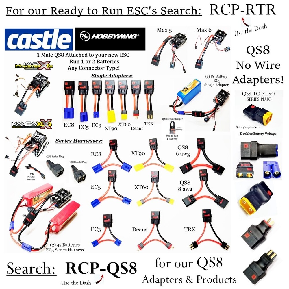 RCP Connectors XT60 AMASS CONNECTORS (6) Pair
