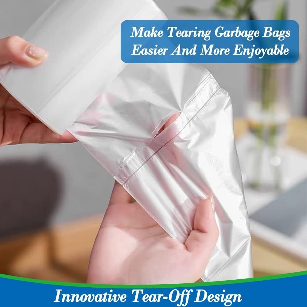 Versatile 1 Gallon Clear Trash Bags - 140 Count for Small Space Organization