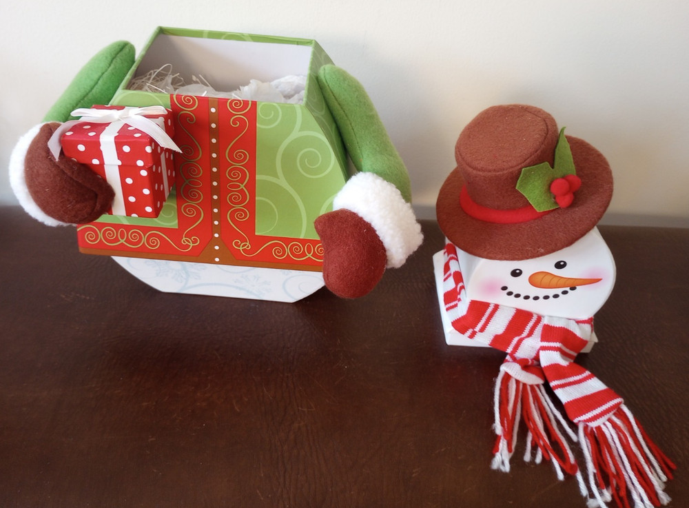 Vintage Harry & David Decorative Stackable 3 Tier Snowman Christmas Gift Box