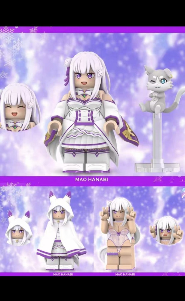 Lego custom mh Re:zero Emilia 3figures
