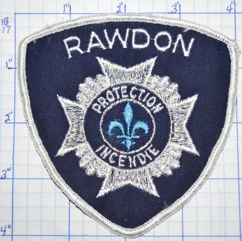 CANADA, RAWDON FIRE PROTECTION INCENDIE QUEBEC WHITE EDGE PATCH