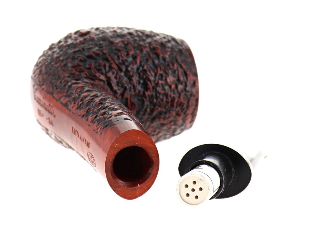 Pipe Caminetto 08.34 brown rusticated shape egg semicurved 9mm