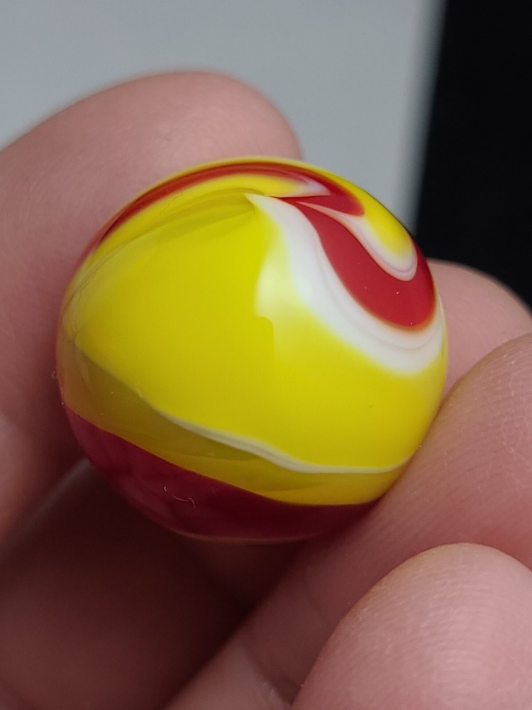 Yellow Red White Marble Signed AF 1998