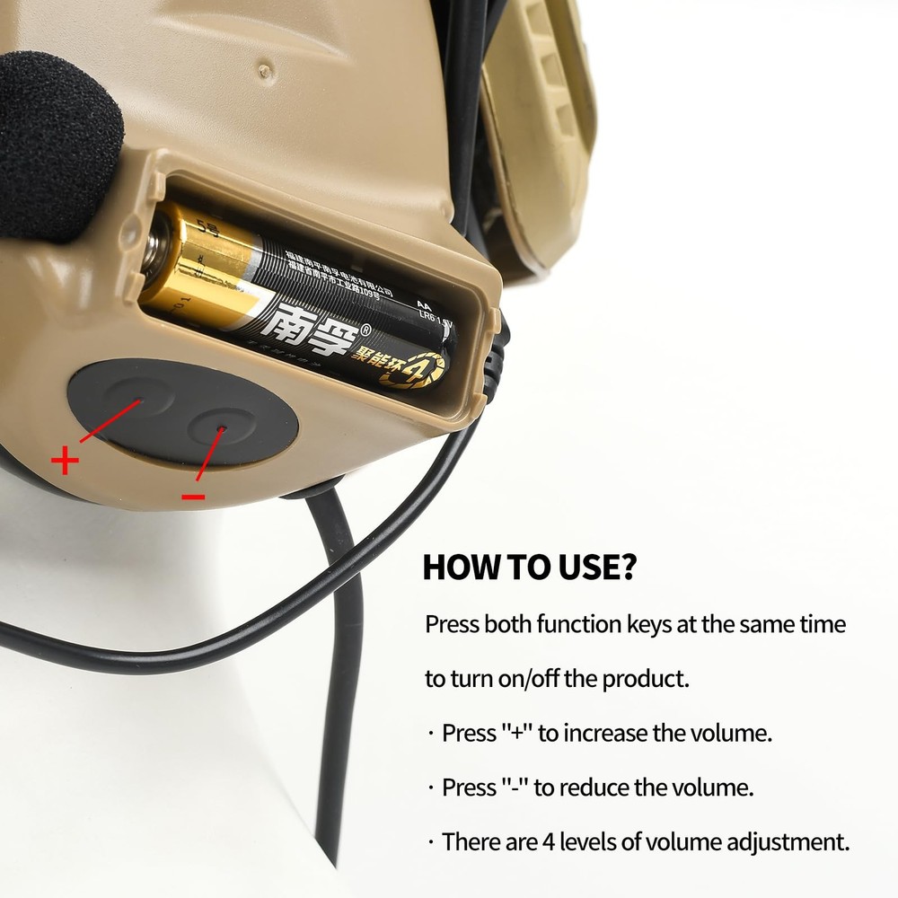 Comta 2 Tactical Headset with Arc Rail Adapter Multi-Angle WZ212-DE, Tan