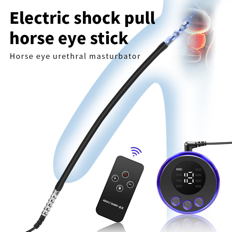Electric Penis-Stretcher Enhancer-Ball-Scrotum-Ring-Delay-Ejaculation Remote Toy
