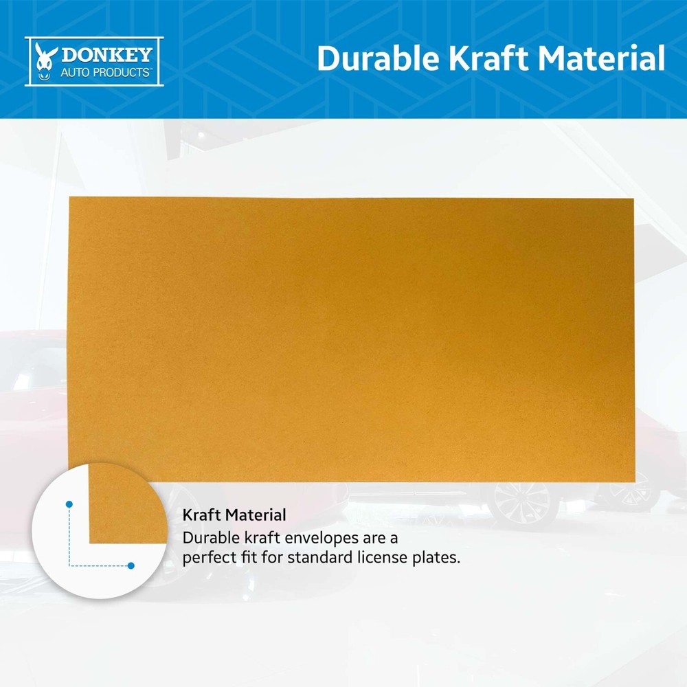 Blank License Plate Envelopes - Press & Seal (Self-Sealing) (100 per box)