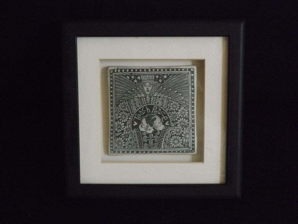 Marsha McCarthy  Tile Teach Peace Plaque EXC 8x8"