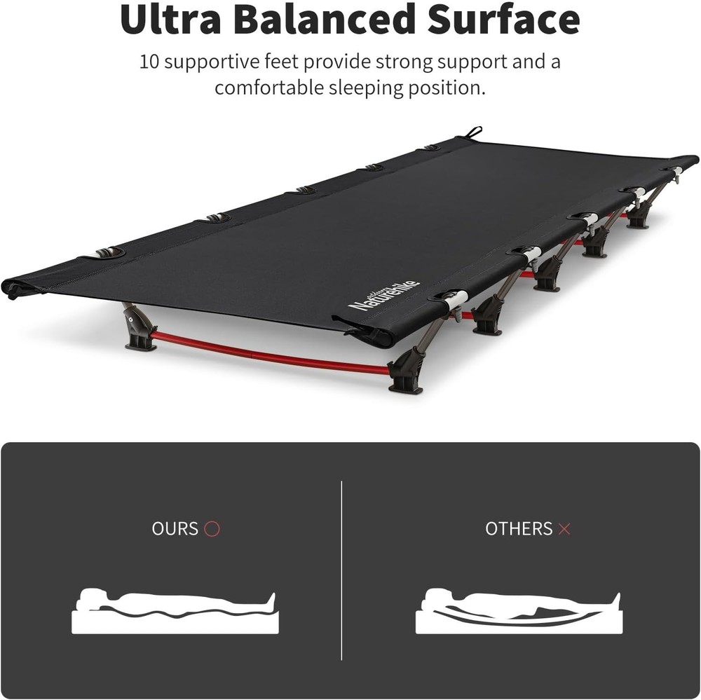 Compact & Protable Camping Bed Easy to Assemble Folding Tent Cot with Carry Bag