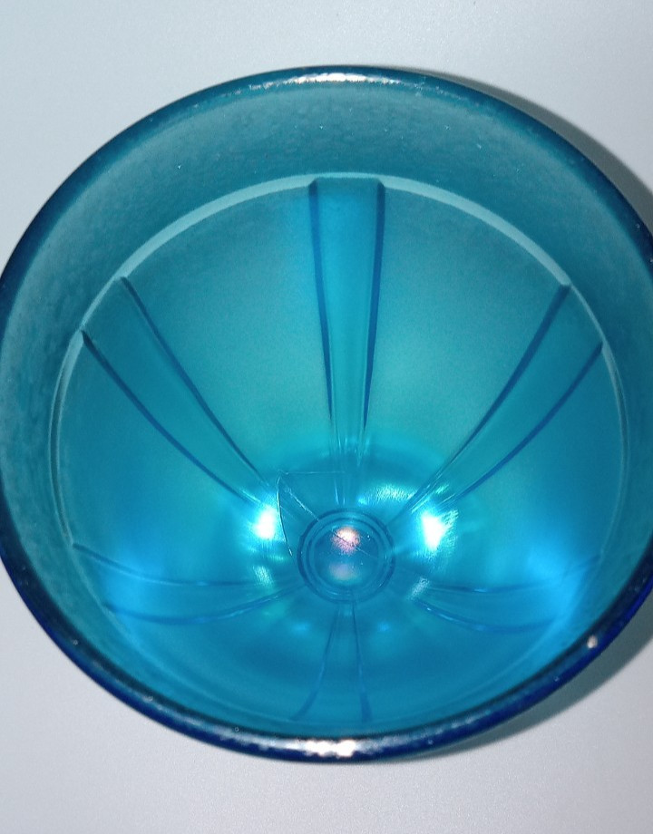Fenton Celeste Blue Iridized Stretch Glass #1 Pound Footed Candy Jar Bottom