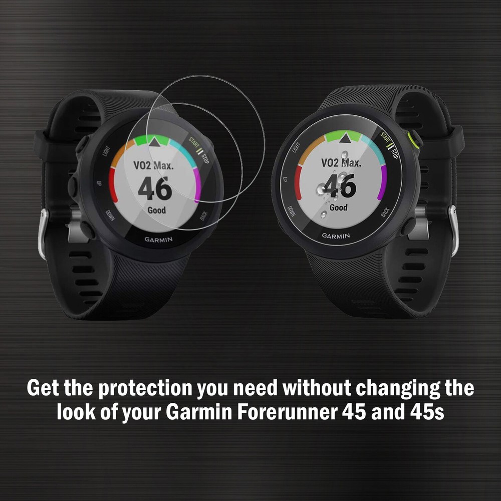 Deco Essentials Tempered Glass Screen Protector x2 for Garmin Forerunner 45