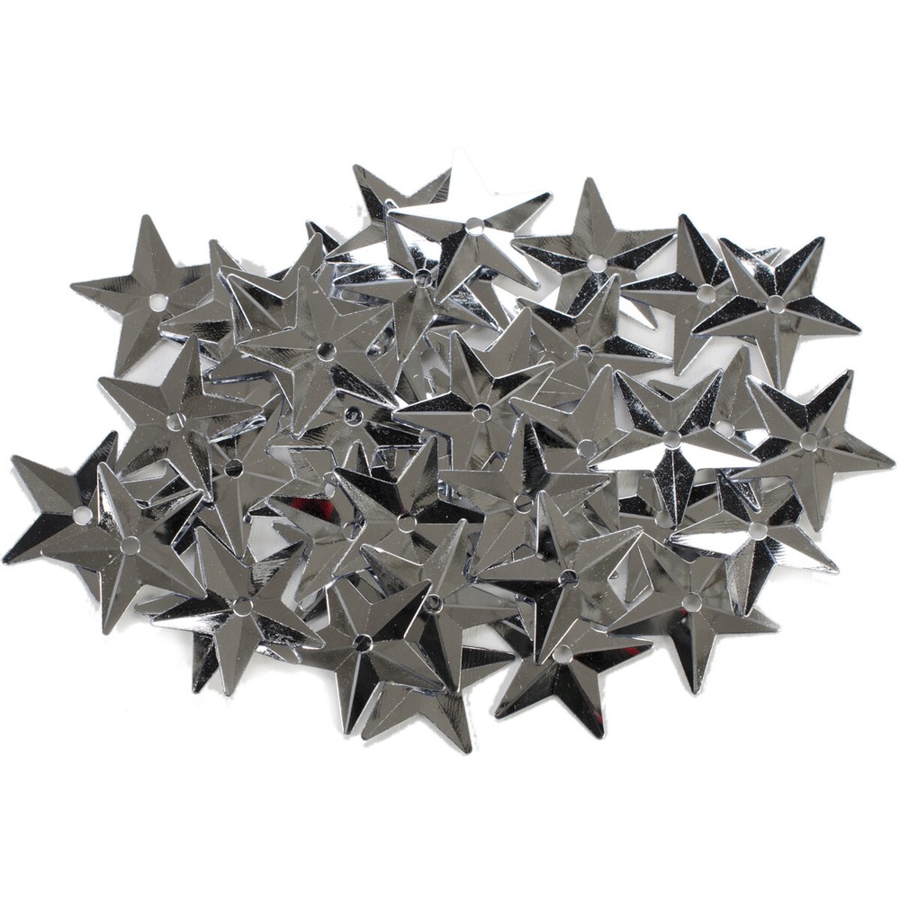 Star Sequins Silver 18mm(50 piece)