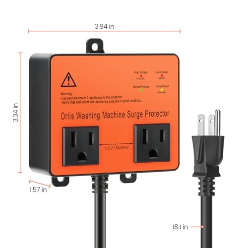 Washing Machine Surge Protector, Double Outlet Voltage Protector for Home