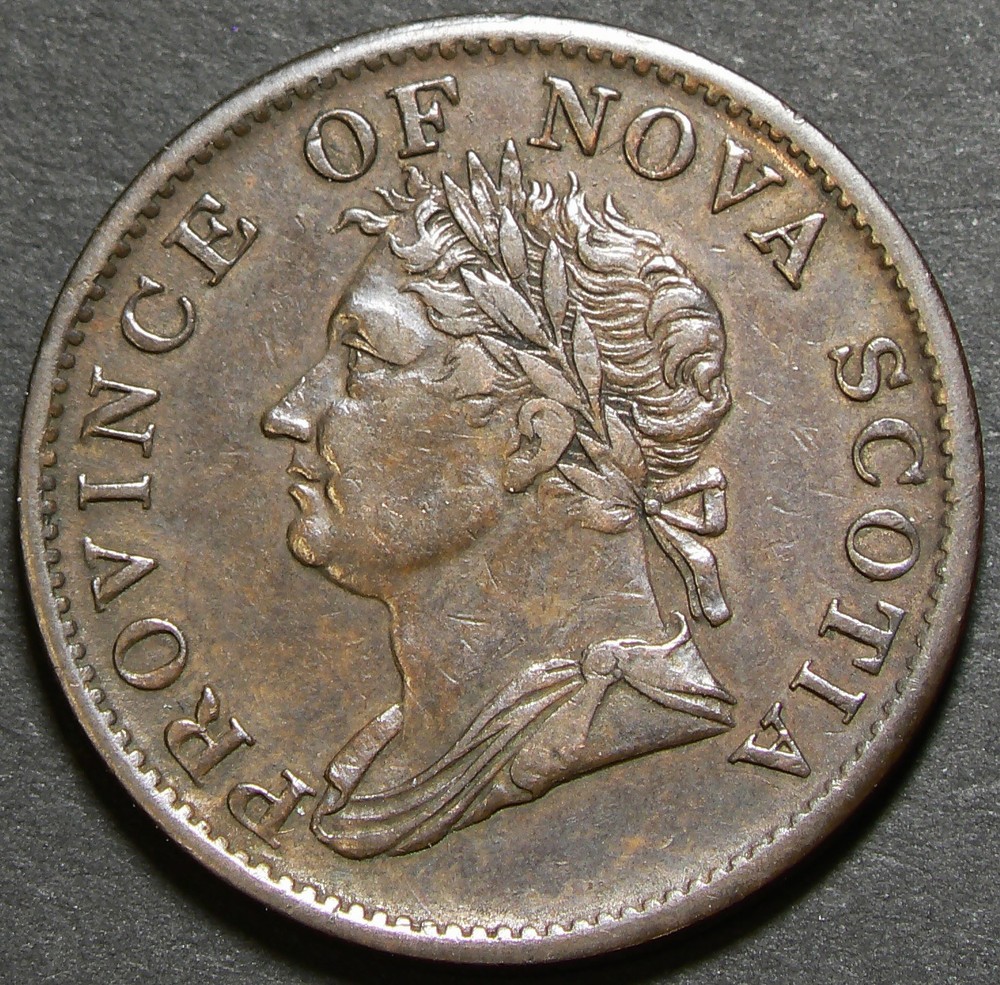 NS-1D2 Thistle Token 1832 Nova Scotia Half Penny #24909
