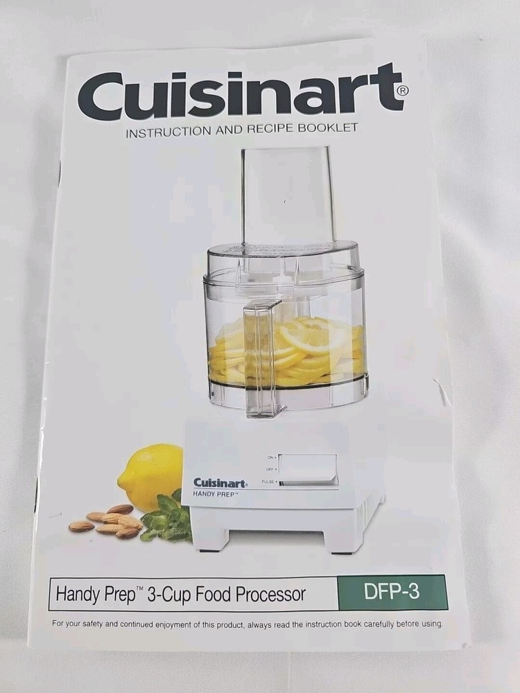 Cuisinart Handy Prep DFP-3 Food Processor Instruction & Recipe Booklet