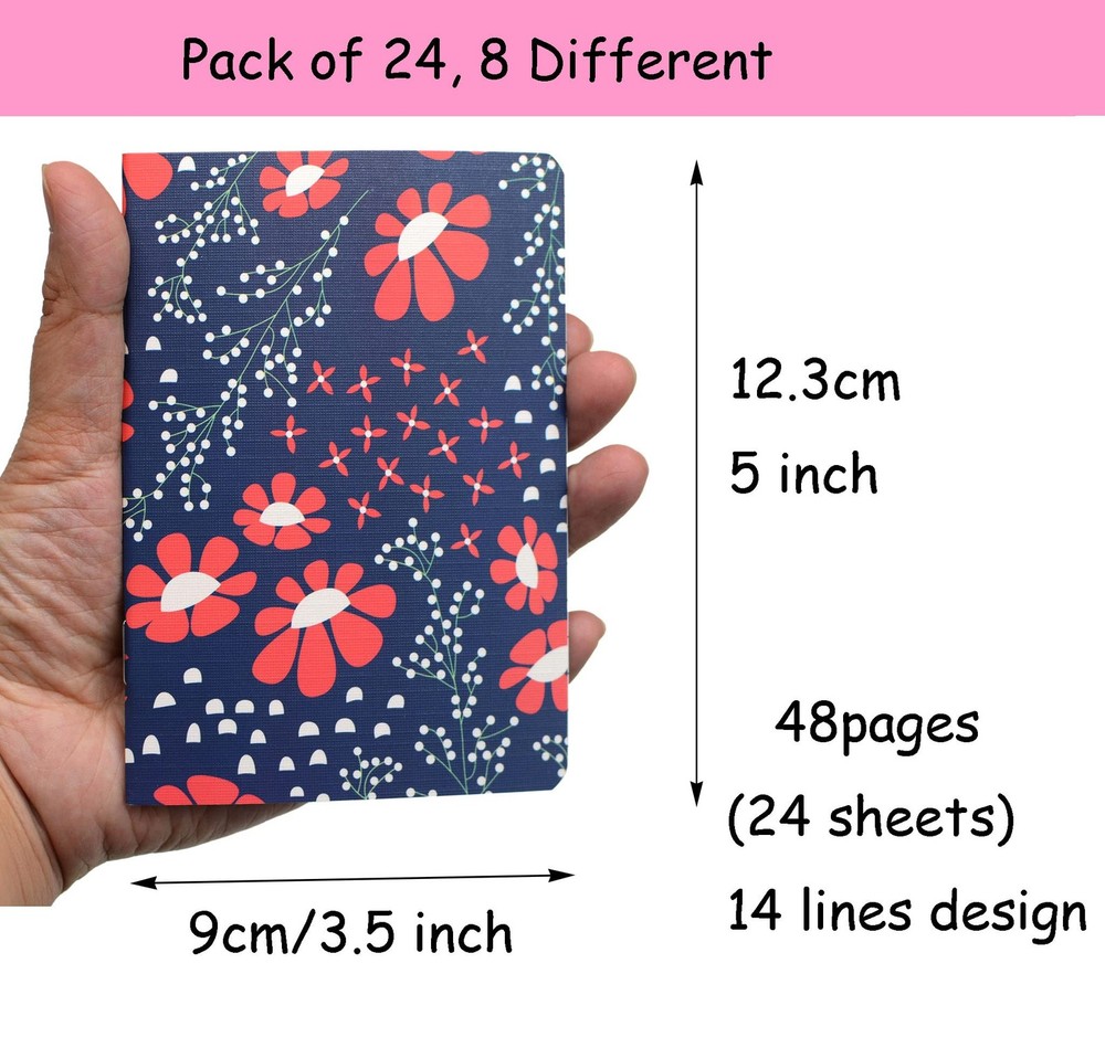 24pcs Mini Notepads Pocket Notebooks, Happy Journal Small Notebooks Bulk for ...