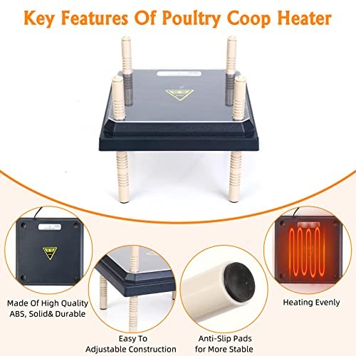 Brooder Heater for Chicks: Chick Brooder Heating Plate with Easy- Black-10x10