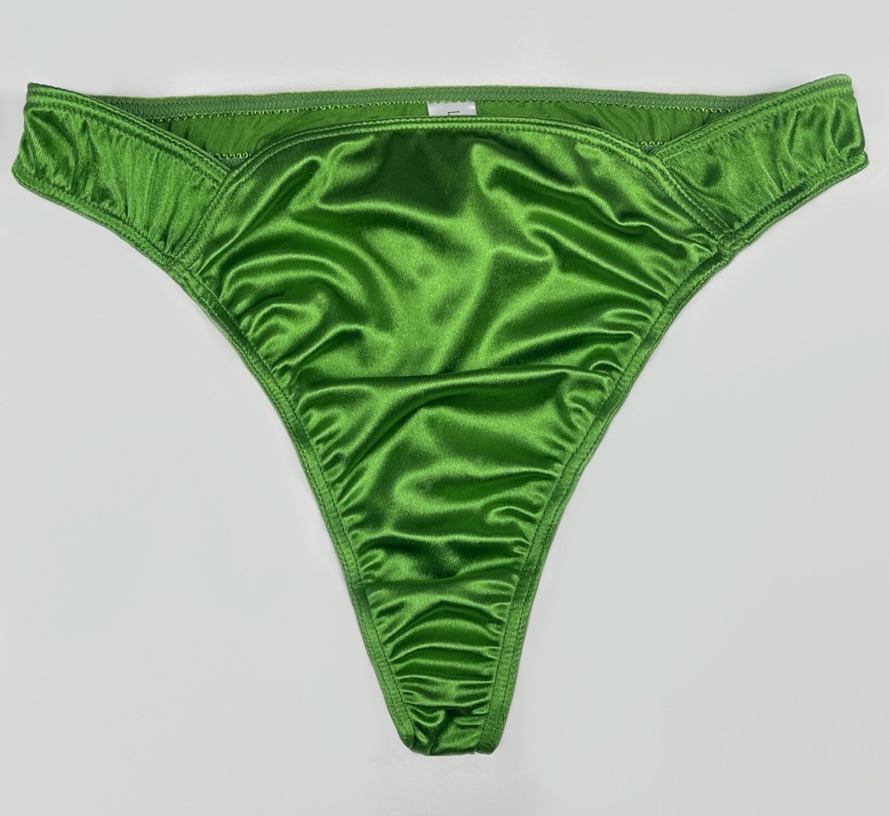 Satin Thong Green L