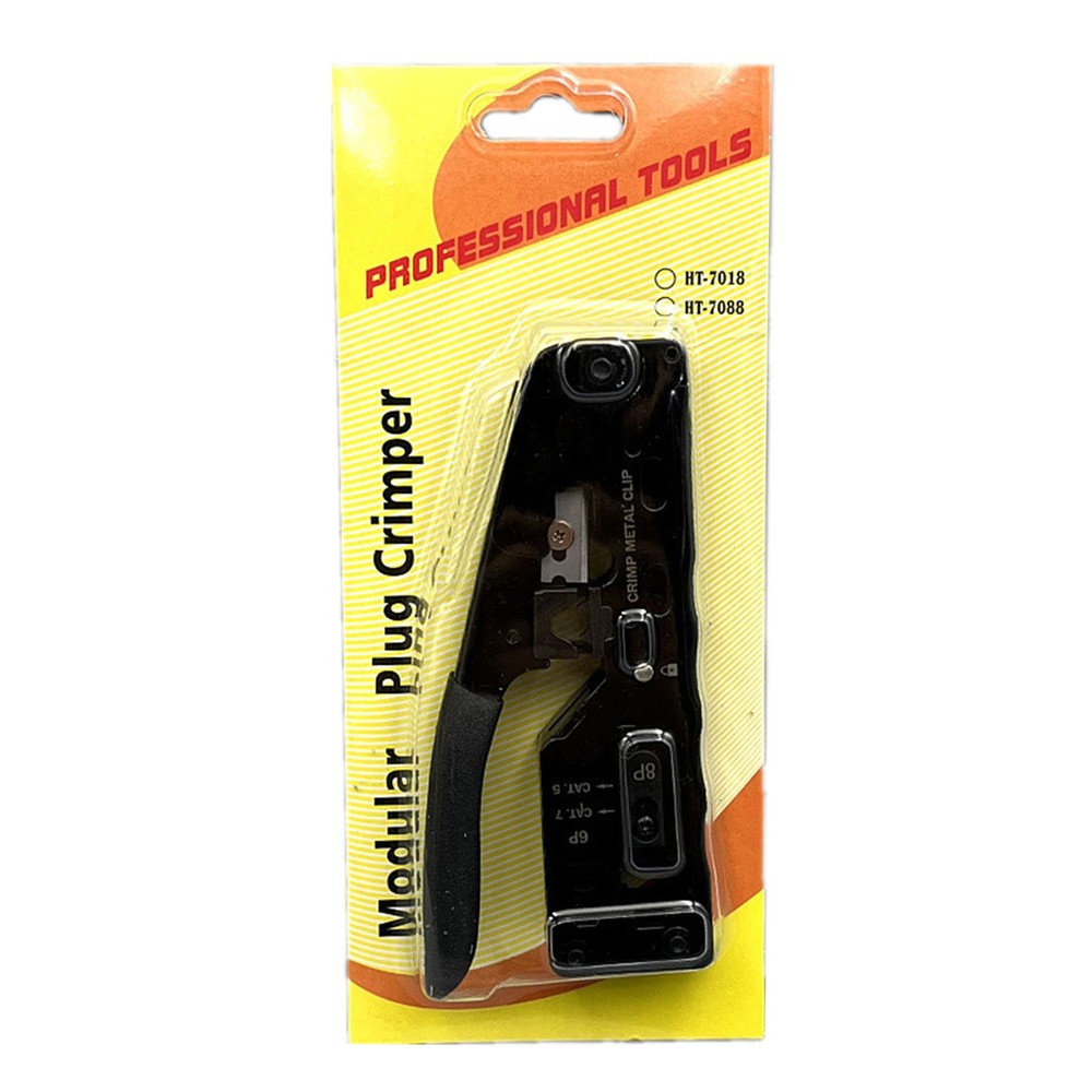 RJ45 Crimper Network Tools Ethernet Cable Stripper Through Connector Cat7/6/5 W