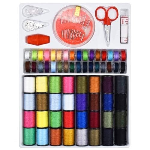 100pcs Sewing Thread Tools Kit - 64 Rolls Machine Thread Spools 30pcs Needles...