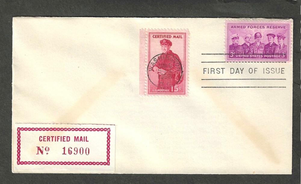 #FA1 15c CERTIFIED MAIL FDC-WASHINGTON,DC JUN 6-1955 SOTN