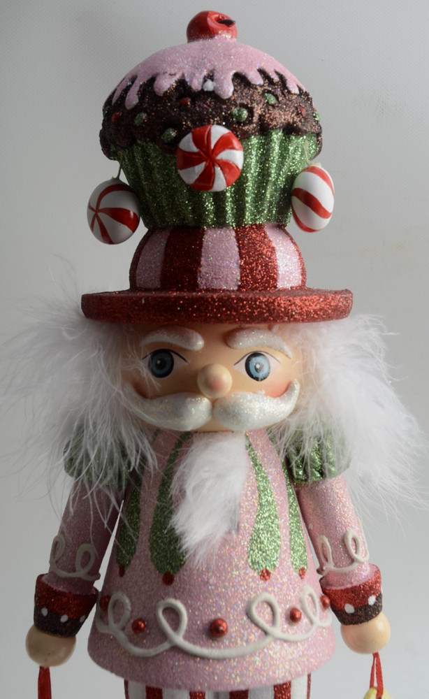 Kurt Adler Hollywood Nutcracker Candy Cupcake Hat Nutcracker w Box 16.5" EUC