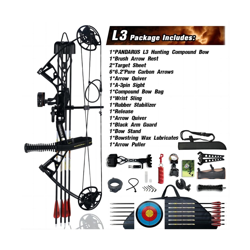 Compound Bow Set 10-40lbs for Pull Child Right Hand Lightweight Design Bow Ad...