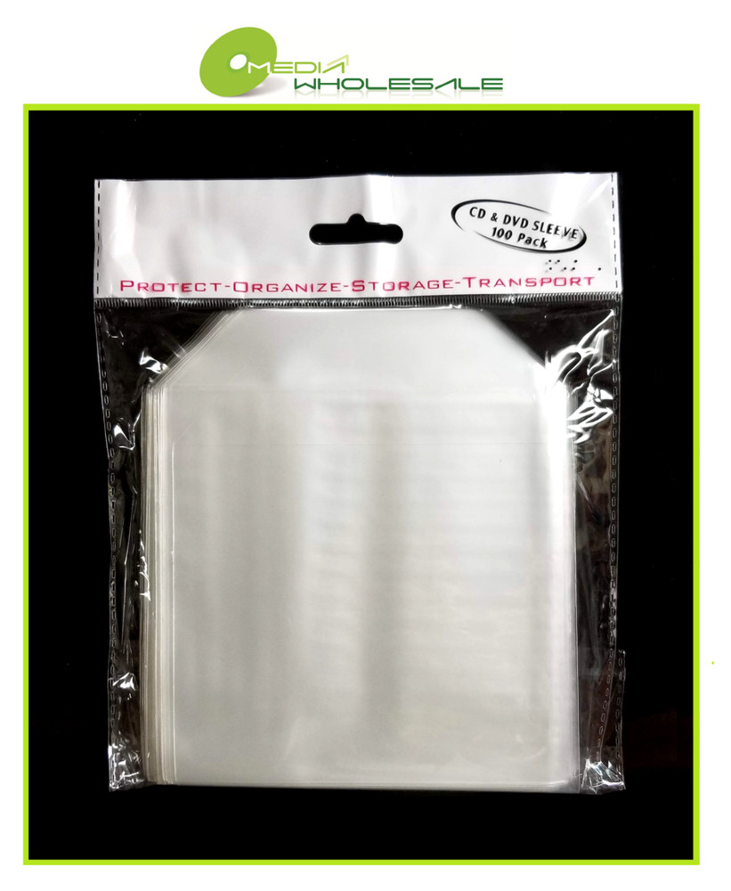 1000 CD DVD Thin CPP Clear Plastic Sleeve with Flap (No Stitches) 65micron