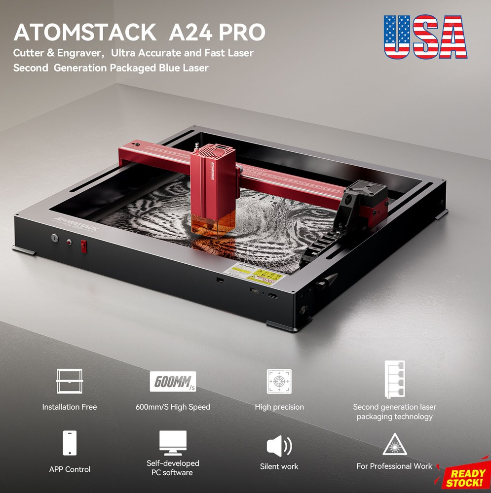 ATOMSTACK A24 PRO 120W Laser Engraver 24W Output Laser Engraving Cutting Machine