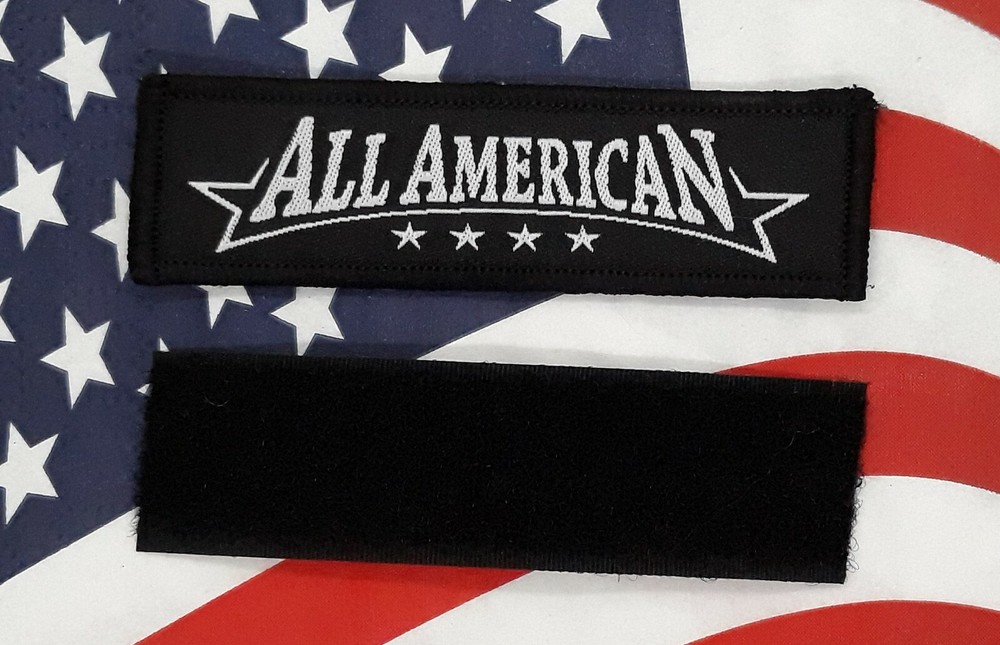 All American - Morale Patch B&W Hook & Loop Application 3"x 1"