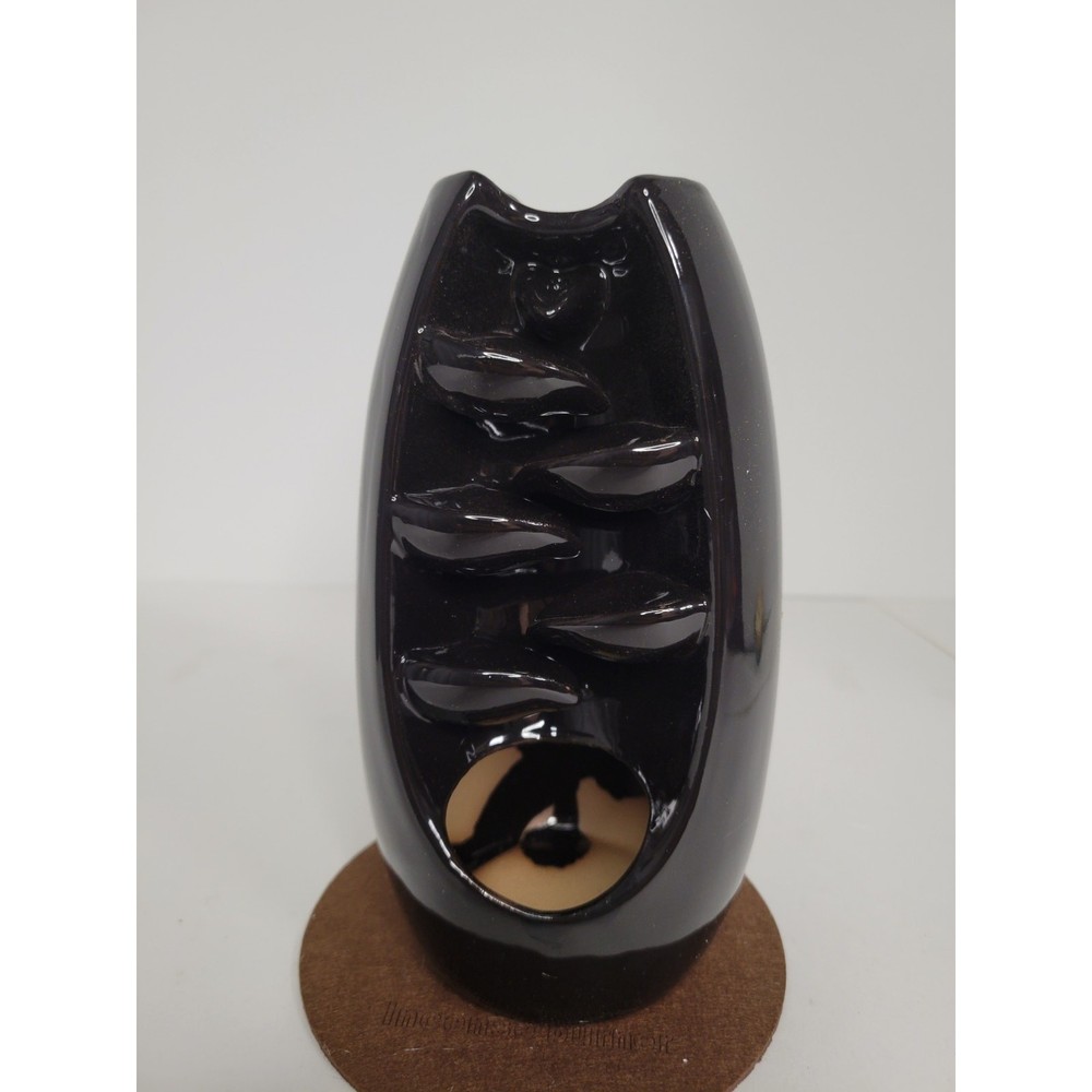 SPACEKEEPER Black Ceramic Waterfall Backflow Incense Burner