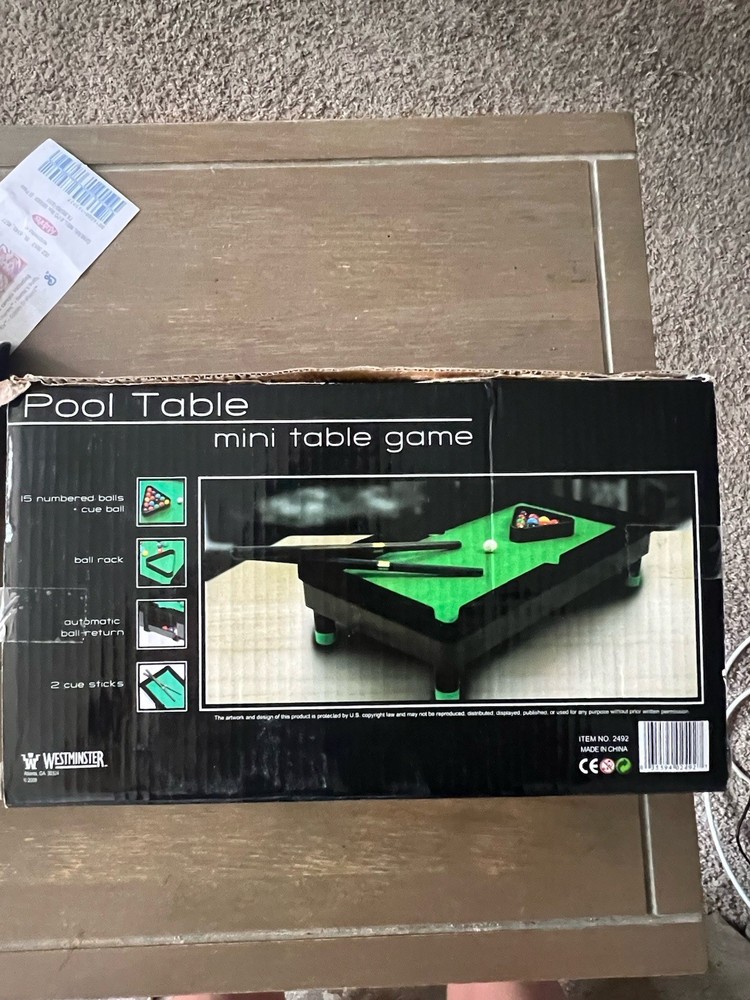 Pool Table Mini Table Game [missing 1 Ball]