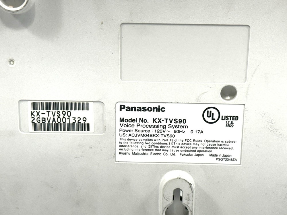 Panasonic KX-TVS90 Voice Processing System Power Cable, *UNTESTED AS IS*POWER ON