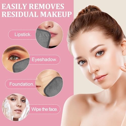 12 Pack Reusable Makeup Remover Cloths Microfiber Soft Face Towels Multicolor