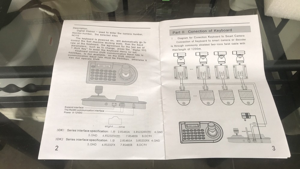 CCTV 3D Joystick Keyboard Controller - Model YN 313C, Communications RS485