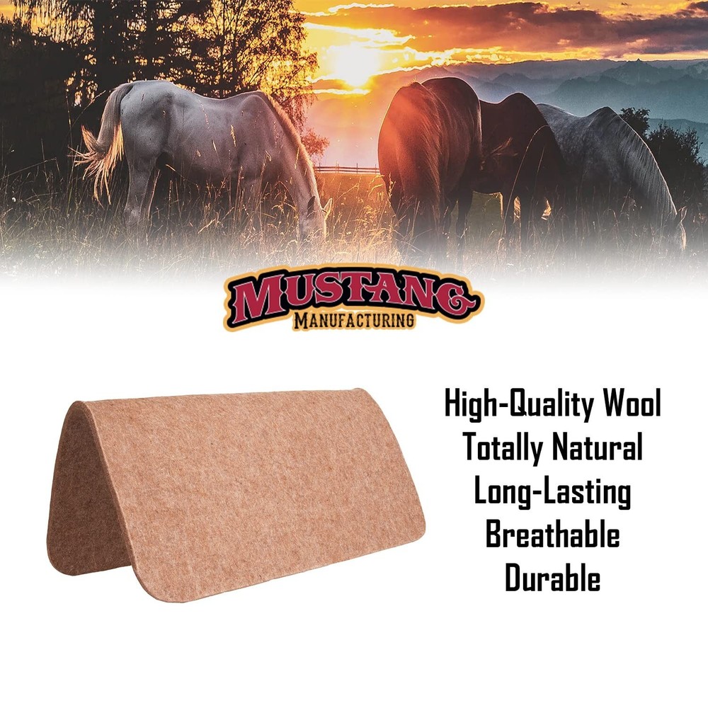 Mustang Square Wool Pad Liner Tan 30Inx30In
