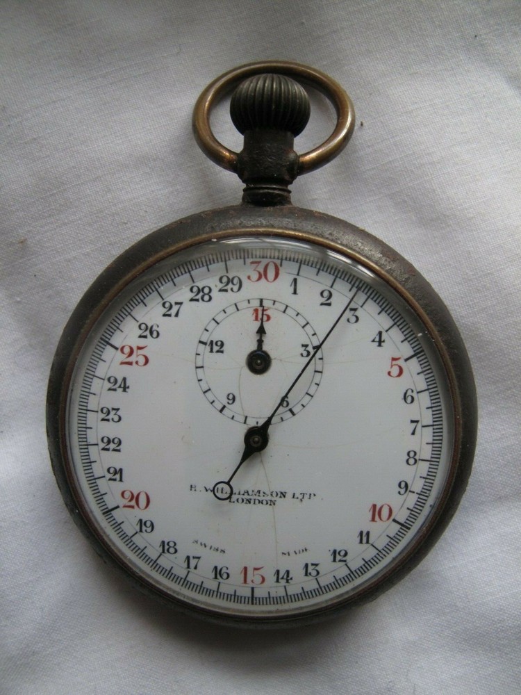 Vintage R. Williamson timer, enamel dial, good working order