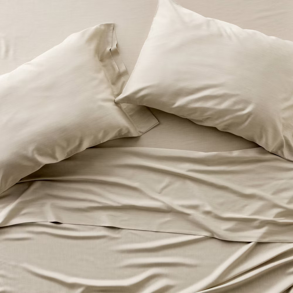 Queen 400 Thread Count Rayon from Bamboo Sheet Set Light Olive Green